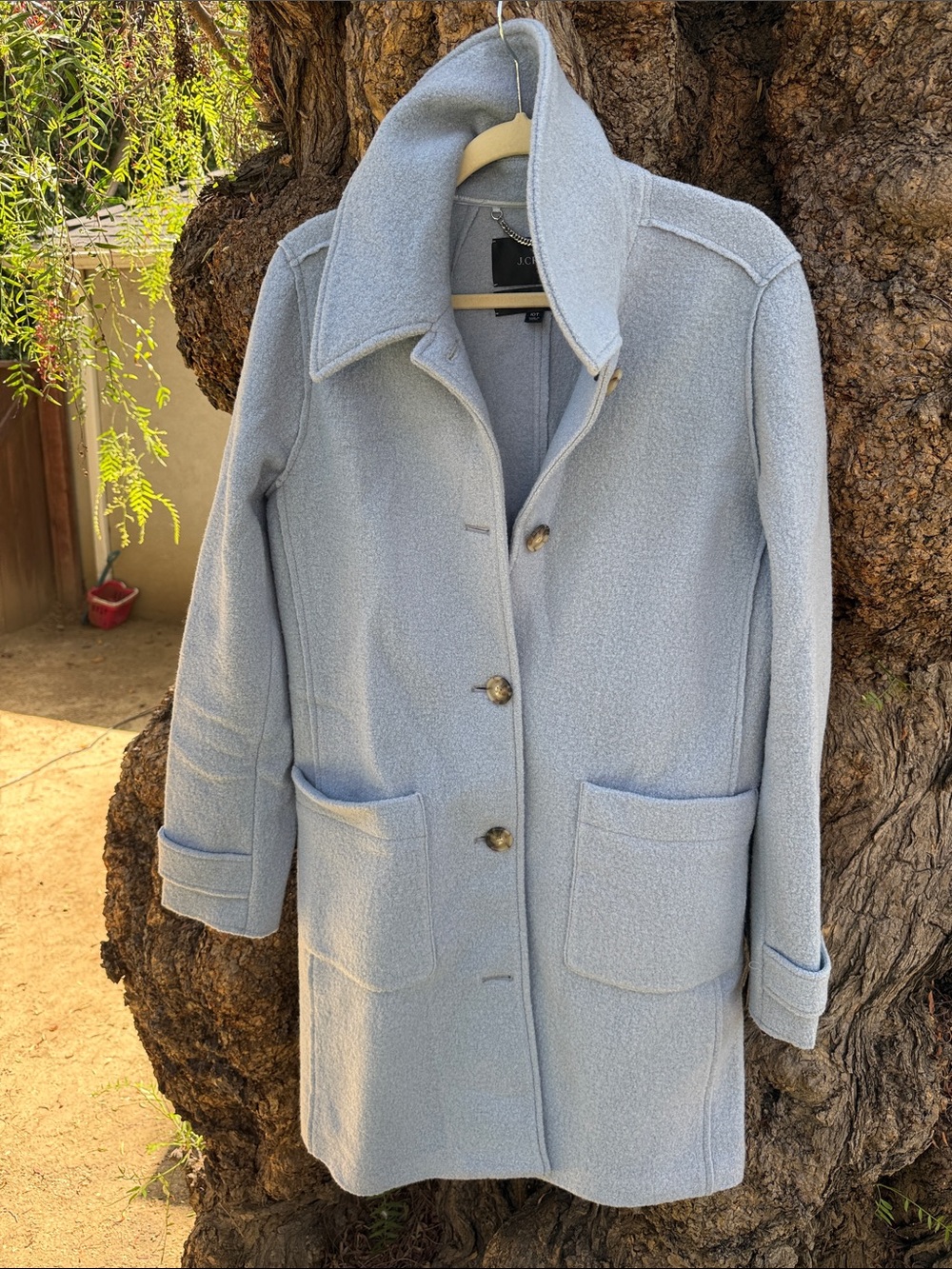 J. Crew Pale Blue Wool Pea Coat
